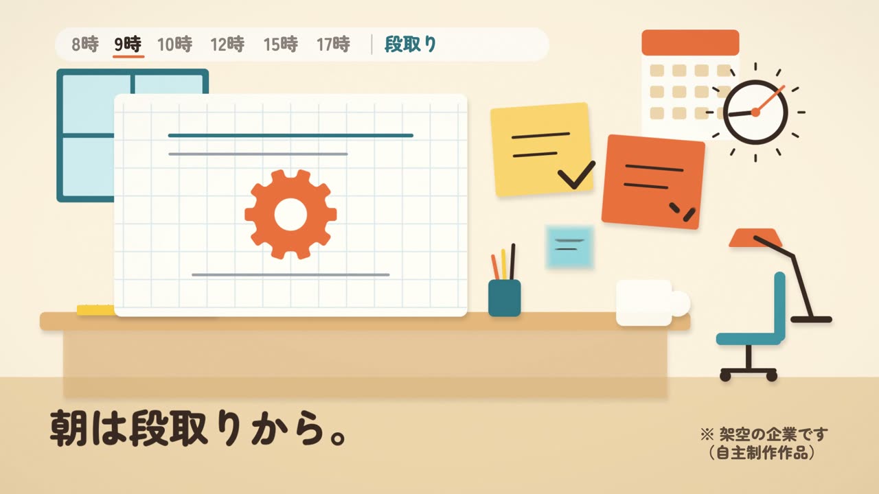 段取り:図面→歯車→付箋→チェック
