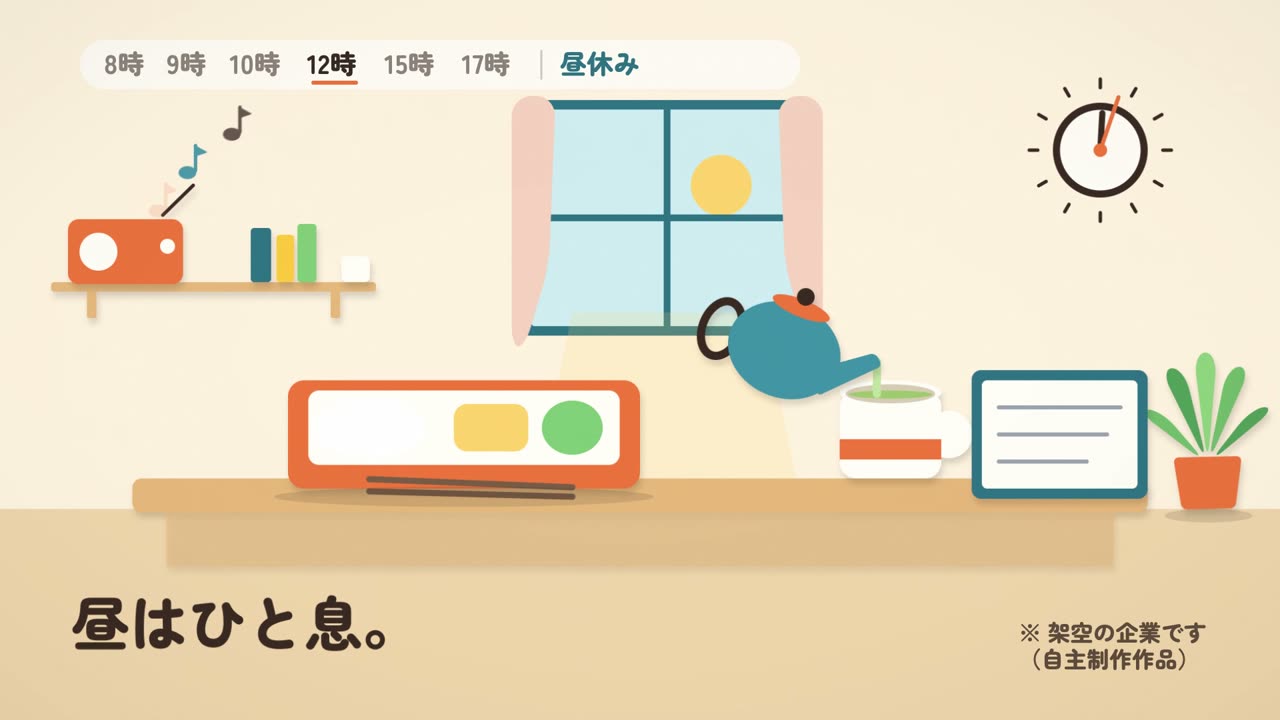昼休み:注ぐ→満ちる→湯気